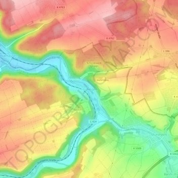 Mapa topográfico Fischingen, altitud, relieve