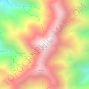 Mapa topográfico Mount Nangtud, altitud, relieve