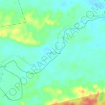 Mapa topográfico Tubang Jaya, altitud, relieve