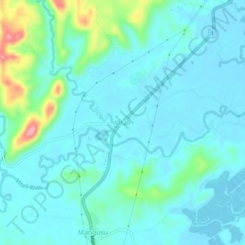 Mapa topográfico Vitali, altitud, relieve