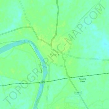 Mapa topográfico Rusera, altitud, relieve