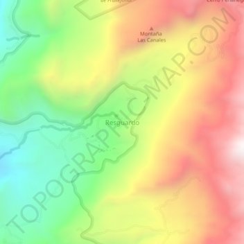 Mapa topográfico Resguardo, altitud, relieve