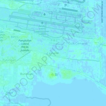 Mapa topográfico Cemandi, altitud, relieve