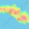 Mapa topográfico Kecamatan Katala Hamu Lingu, altitud, relieve