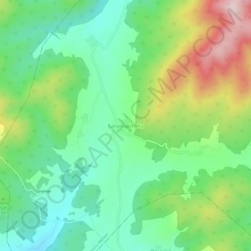 Mapa topográfico Karamukmolla, altitud, relieve