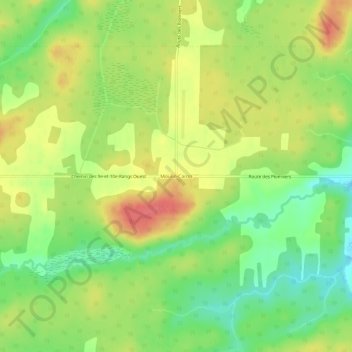 Mapa topográfico Moulin-Caron, altitud, relieve