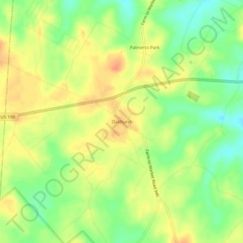 Mapa topográfico Oakhurst, altitud, relieve