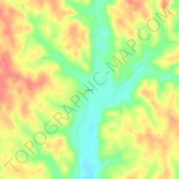 Mapa topográfico Land, altitud, relieve