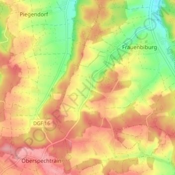 Mapa topográfico Mietzing, altitud, relieve
