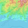 Mapa topográfico 浜松市, altitud, relieve