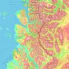 Mapa topográfico Parque Nacional Pumalín Douglas Tompkins, altitud, relieve