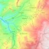 Mapa topográfico Arbeláez, altitud, relieve