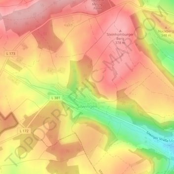 Mapa topográfico Silwingen, altitud, relieve