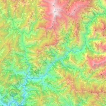 Mapa topográfico Tribeni Nalagad, altitud, relieve