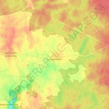 Mapa topográfico La Forestière, altitud, relieve