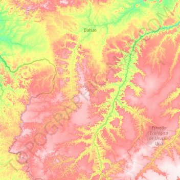 Mapa topográfico Balsas, altitud, relieve