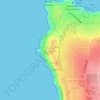 Mapa topográfico Dunas de Concón, altitud, relieve