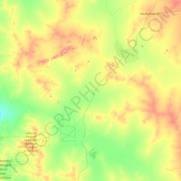 Mapa topográfico Shire Of Cue, altitud, relieve