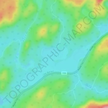 Mapa topográfico Lac de la Carpe, altitud, relieve