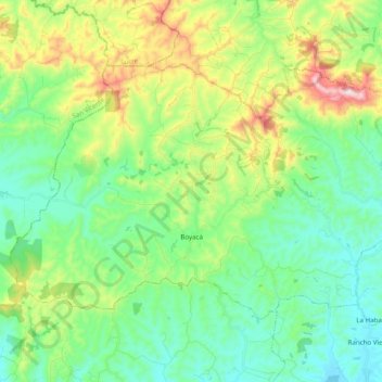 Mapa topográfico Boyacá, altitud, relieve