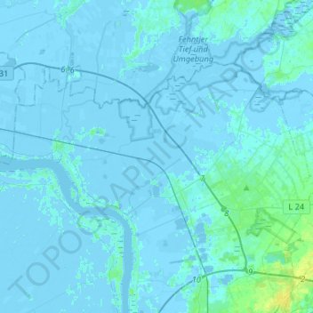 Mapa topográfico Moormerland, altitud, relieve