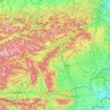 Mapa topográfico Steiermark, altitud, relieve