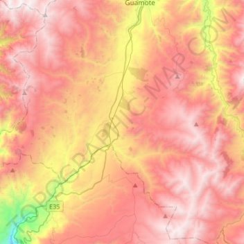Mapa topográfico Palmira, altitud, relieve