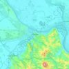 Mapa topográfico Belgrado, altitud, relieve