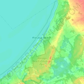 Mapa topográfico Wasaga Beach Provincial Park, altitud, relieve