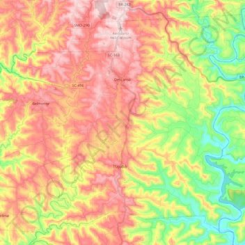 Mapa topográfico Descanso, altitud, relieve