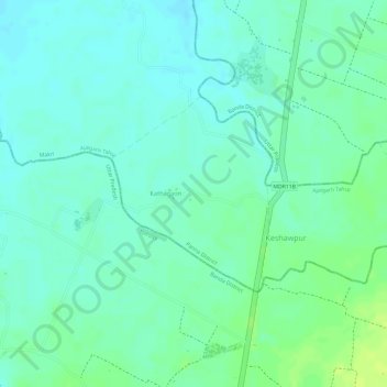 Mapa topográfico Kathgaon, altitud, relieve