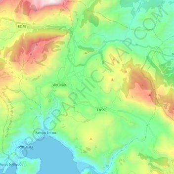 Mapa topográfico Δημοτική Ενότητα Διστόμου, altitud, relieve