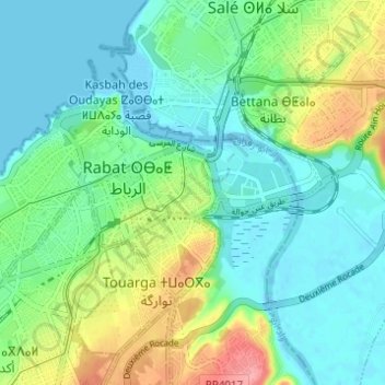 Mapa topográfico Hassan, altitud, relieve