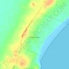 Mapa topográfico Punta Rubia, altitud, relieve