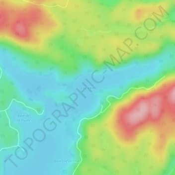 Mapa topográfico Lac Vert, altitud, relieve