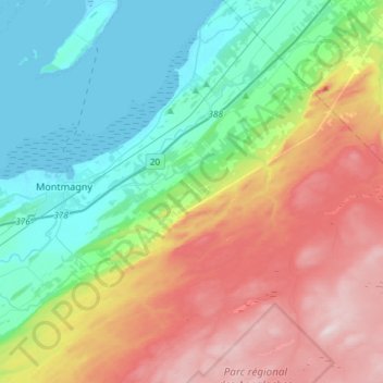 Mapa topográfico Cap-Saint-Ignace, altitud, relieve