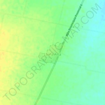 Mapa topográfico Loma Alta, altitud, relieve