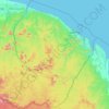 Mapa topográfico Guayana Francesa, altitud, relieve