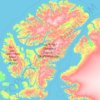 Mapa topográfico Isla de Ellesmere, altitud, relieve