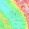 Mapa topográfico Fresno County, altitud, relieve