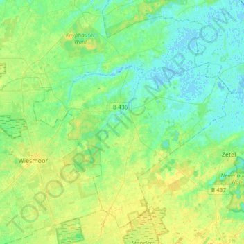 Mapa topográfico Friedeburg, altitud, relieve