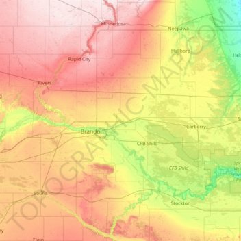 Mapa topográfico Division No 7, altitud, relieve