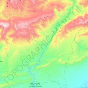 Mapa topográfico Ait Sedrate Jbel El Soufla, altitud, relieve