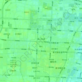 Mapa topográfico 濮上街道, altitud, relieve