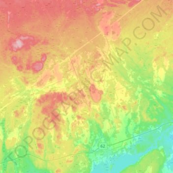 Mapa topográfico Madoc, altitud, relieve