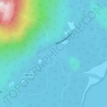 Mapa topográfico Laguna Piré, altitud, relieve