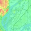 Mapa topográfico Granite City, altitud, relieve