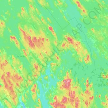Mapa topográfico Konnevesi, altitud, relieve