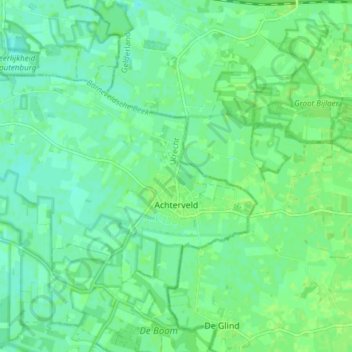 Mapa topográfico Achterveld, altitud, relieve