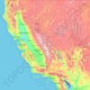 Mapa topográfico Kalifornien, altitud, relieve